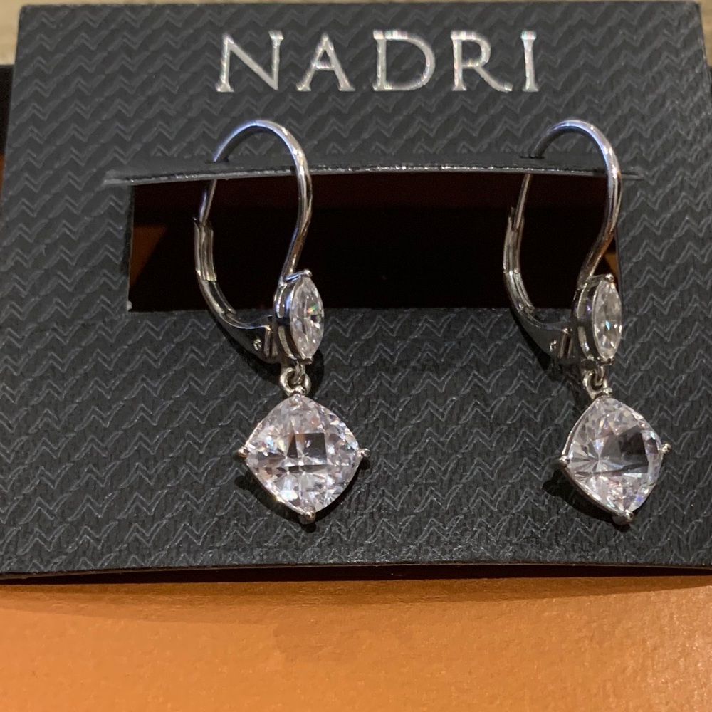 Nadri Clear Crystal Drops Earrings